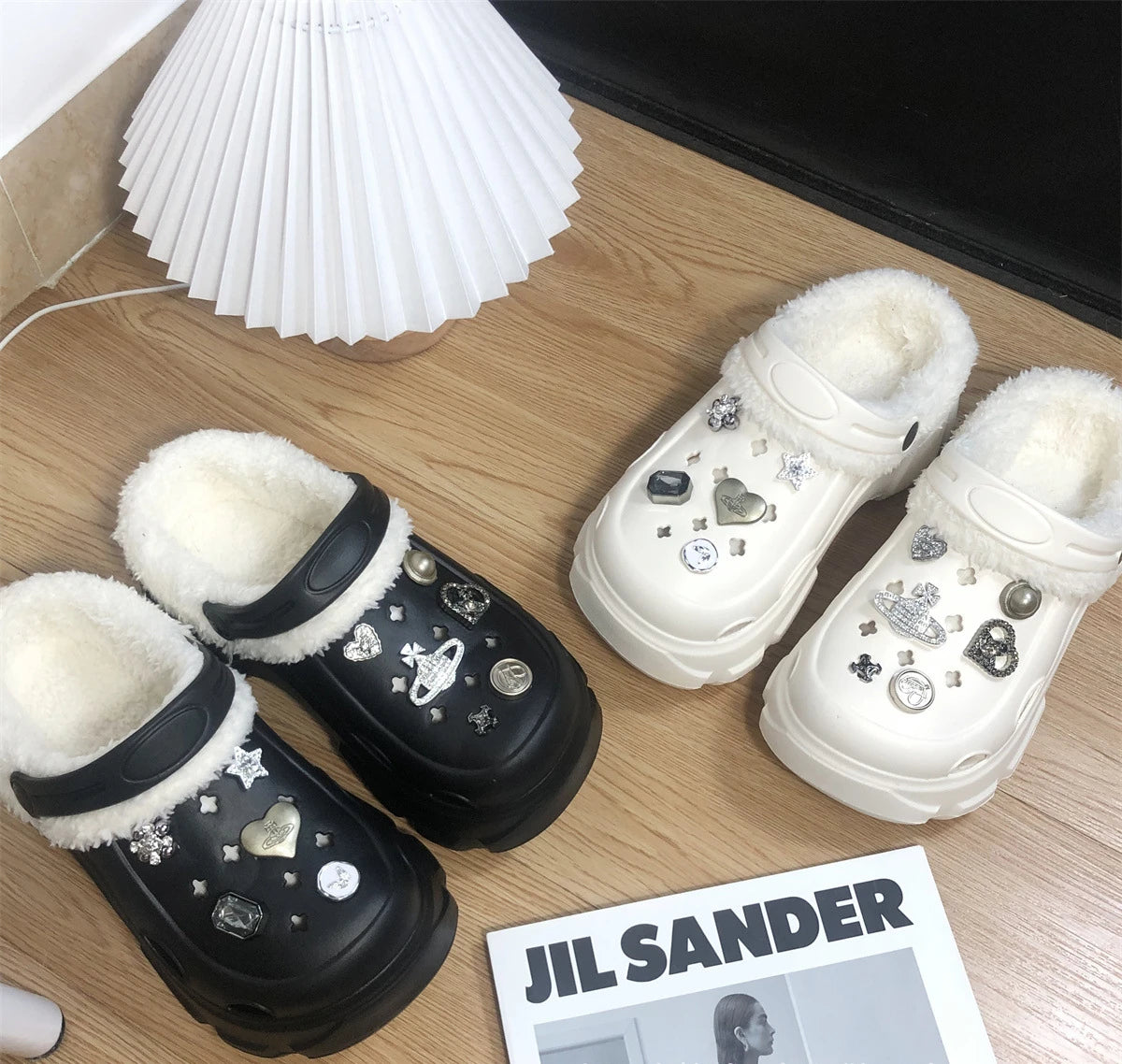 Clogs with Charms, Girls & Ladies Fashion Fleece Lined Clogs with Bling!