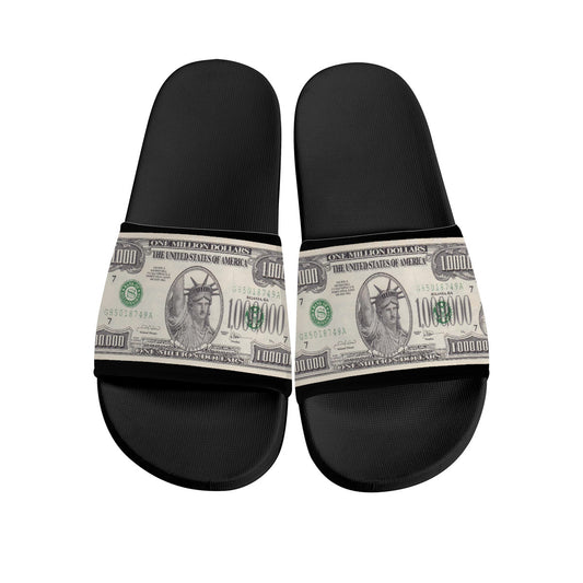 millionaire bank note design slides, unisex dollar money shoes