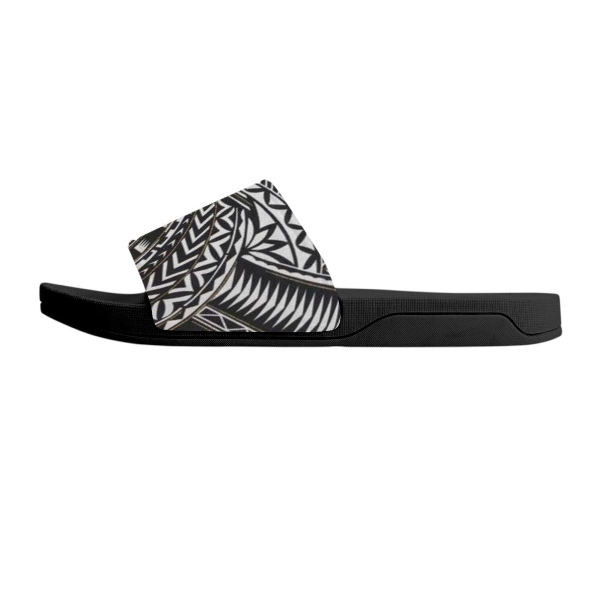 Black and White Batik Bohemian Fashion Shoes, House and Party Slides