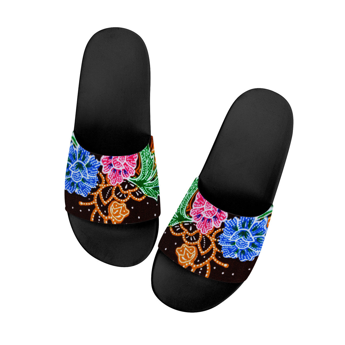 Women's Batik Pattern Slides, Easy Slip On and Off Open Toe Sandals