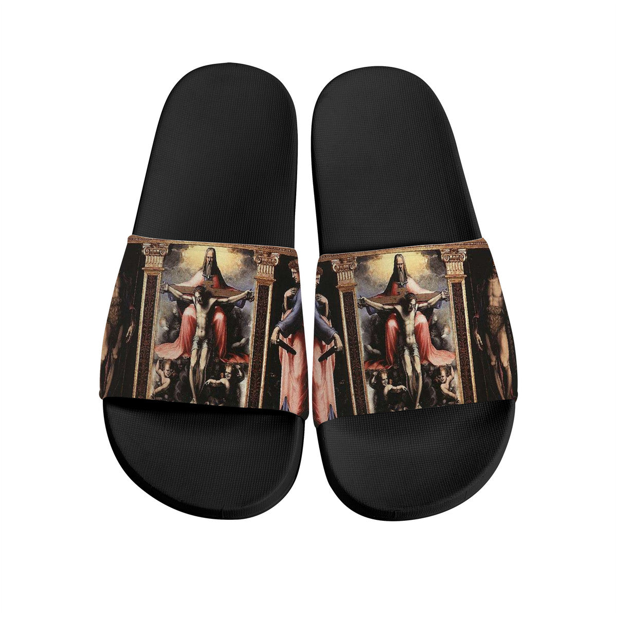 stylish art theme sliders, unisex open toe sandals