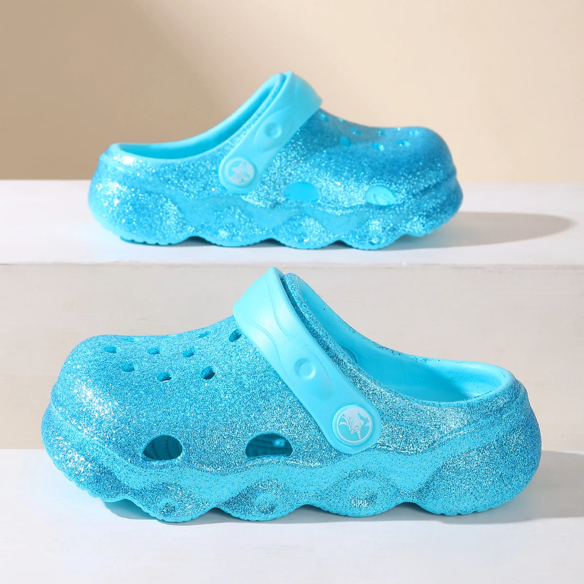 Glitter Clogs, Girls Fashion Glitter Shoes, Great Vacation & Leisure Summer Footwear