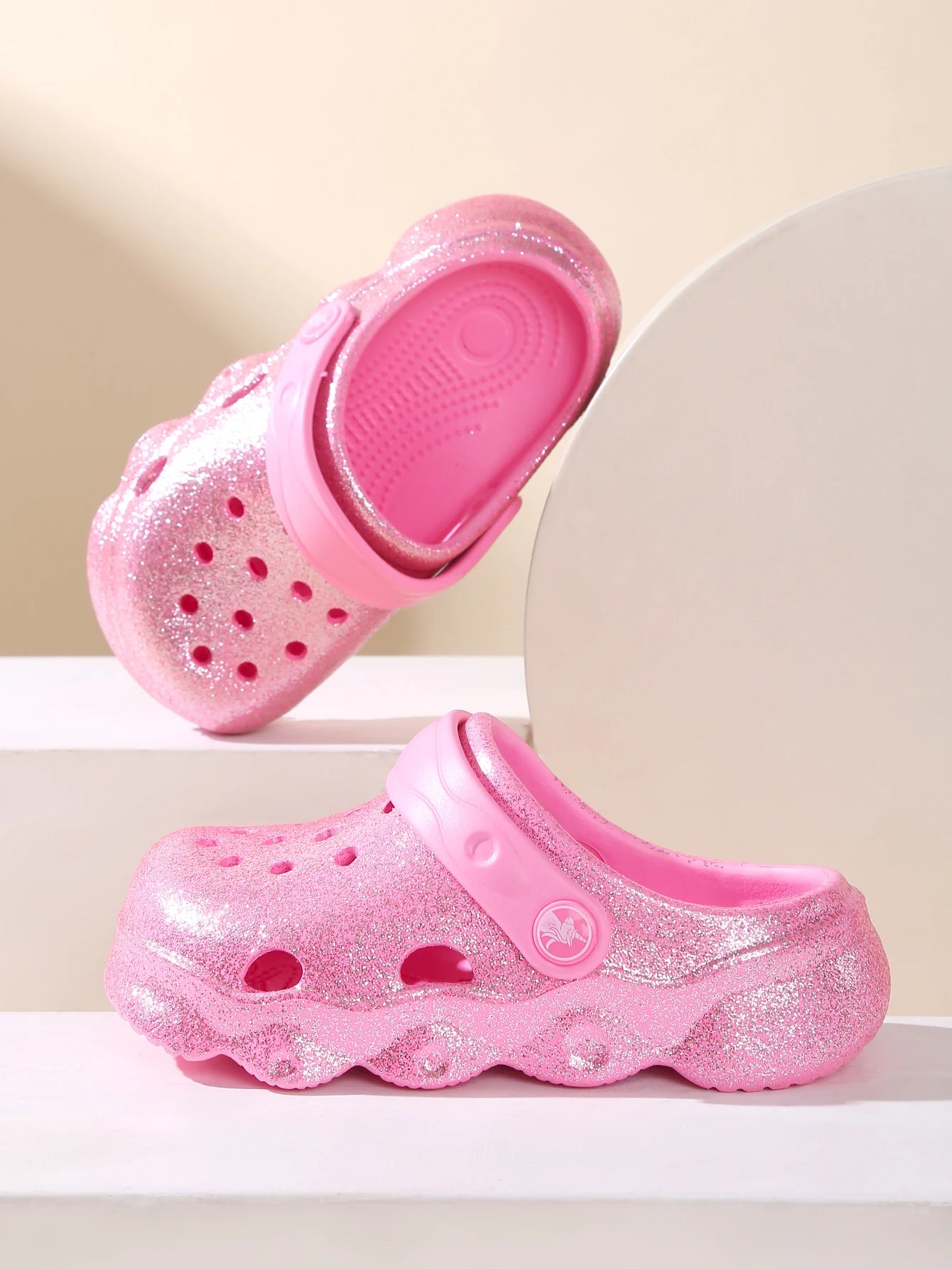 Glitter Clogs, Girls Fashion Glitter Shoes, Great Vacation & Leisure Summer Footwear