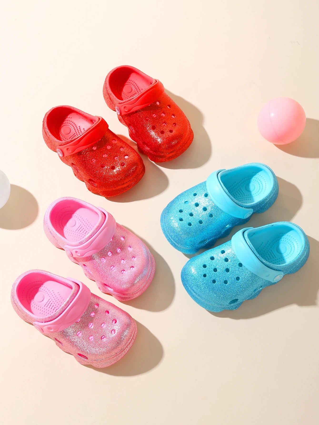 Glitter Clogs, Girls Fashion Glitter Shoes, Great Vacation & Leisure Summer Footwear