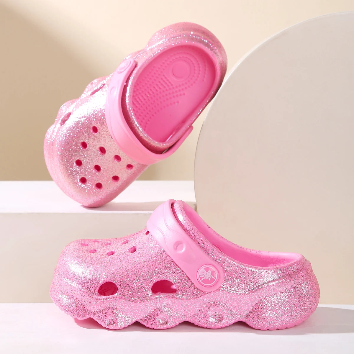 Glitter Clogs, Girls Fashion Glitter Shoes, Great Vacation & Leisure Summer Footwear