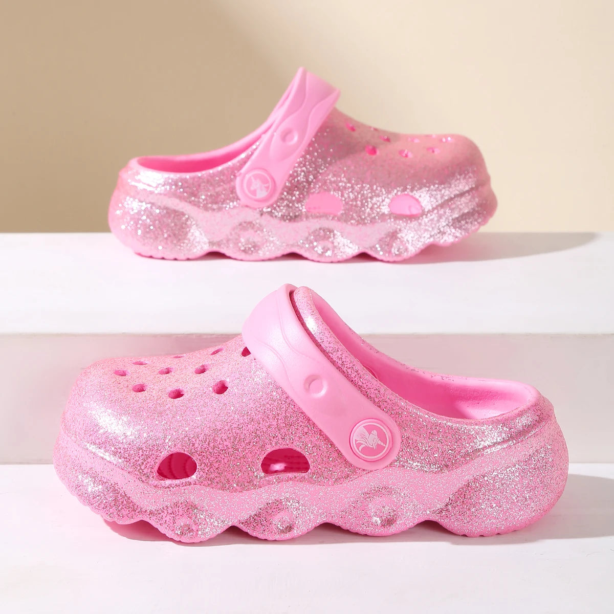 Glitter Clogs, Girls Fashion Glitter Shoes, Great Vacation & Leisure Summer Footwear