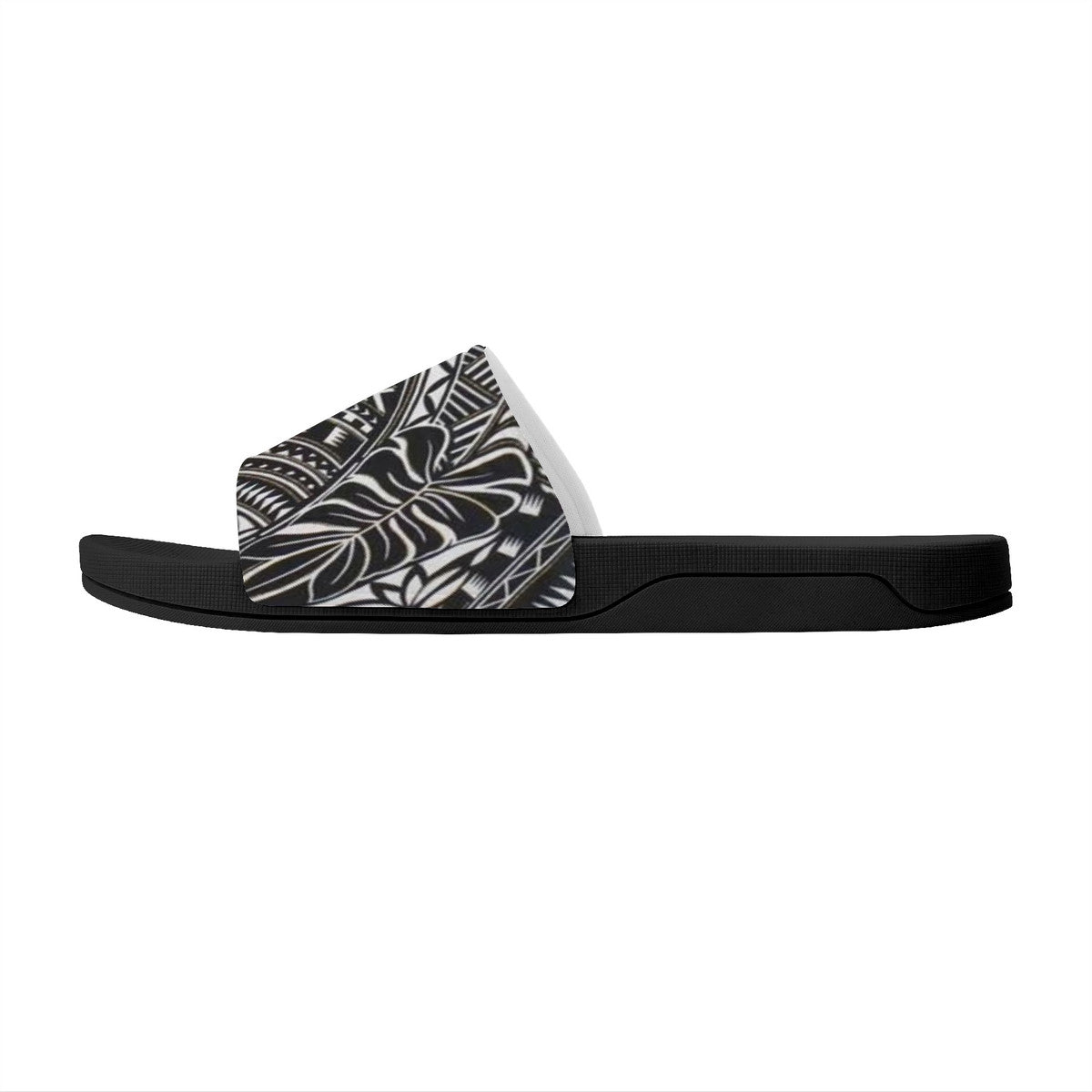 Black and White Batik Bohemian Fashion Shoes, House and Party Slides